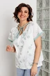 Блузка 4164 шалфей на белом BegiModa