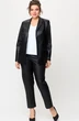 Костюм брючный 412+586 кожа черная БелЭльСтиль