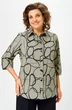 Блузка 877 олива-черный БелЭльСтиль