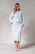 Костюм с юбкой 1753 голубой Erika