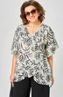Блузка 198-1 принт листики EVA GRANT