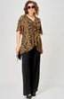 Блузка 198-1 принт зебра + кофе EVA GRANT фото 4