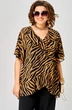 Блузка 198-1 принт зебра + кофе EVA GRANT