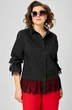 Блузка 5002 черный с кружевом EVA GRANT