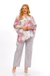 Костюм брючный 2467 белый+розовый принт Элль-стиль фото 3