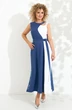 Платье 729 синий + белый Euro Moda