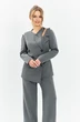 Костюм брючный 637 серый Euro Moda