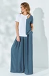Костюм брючный 694 морская волна + белый Euro Moda