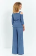 Костюм брючный 713 голубой меланж Euro Moda фото 2