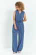 Комбинезон 717 голубой меланж Euro Moda