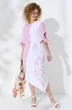 Платье 730 розовая полоса + белый Euro Moda
