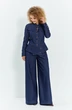 Костюм брючный 735 синий Euro Moda