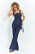 Костюм брючный 736 синий джинс Euro Moda