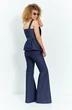 Костюм брючный 736 синий джинс Euro Moda фото 2
