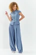 Костюм брючный 747 голубой Euro Moda