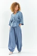 Костюм брючный 748 голубой Euro Moda