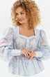 Костюм брючный 767 молочный дымчато-голубой Euro Moda фото 4
