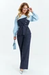 Костюм брючный 772 синий + голубой Euro Moda