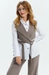 Костюм брючный 773 бежевый + белый Euro Moda фото 3