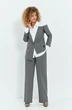 Костюм брючный 774 серая клетка + белый Euro Moda