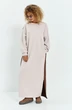 Платье 808 бежевый + коричневый Euro Moda