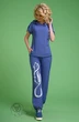 Костюм брючный 099 джинс аппликация Euro Moda