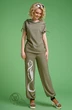 Костюм брючный 099 хаки аппликация Euro Moda