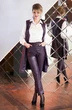 Костюм брючный 249 баклажан Euro Moda