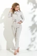 Костюм брючный 361 светло серый Euro Moda