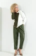 Джемпер 382 белый + хаки Euro Moda