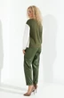 Джемпер 382 белый + хаки Euro Moda