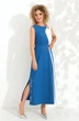 Платье 413 синий джинс с белым Euro Moda