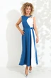 Платье 413 синий джинс с белым Euro Moda