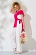 Костюм брючный 453 розовый Euro Moda