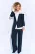 Костюм брючный 466 синий однотон Euro Moda