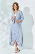 Костюм с юбкой 531 голубой + полоска Euro Moda