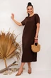 Платье 1011 коричневый Галеан Стиль