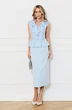 Костюм с юбкой 6742 голубой Golden Valley