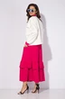 Костюм с платьем 151к белый + фуксия Liliana-style