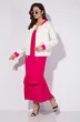 Костюм с платьем 151к белый + фуксия Liliana-style