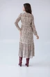 Платье 1084 молочный + зеленый Ivera collection