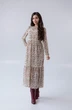 Платье 1084 молочный + зеленый Ivera collection