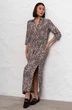Платье 1092В коричневый + белый Ivera collection