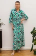 Платье 1092П молочный + бирюзовый Ivera collection
