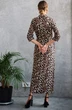 Платье 1092L бежевый + коричневый Ivera collection