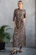 Платье 1092L бежевый + коричневый Ivera collection