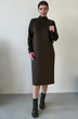 Платье 1097L зеленый + терракотовый Ivera collection