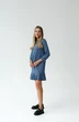 Платье 1127 голубой + бежевый Ivera collection
