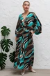 *Платье 1145 коричневый + бирюзовый Ivera collection