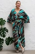 *Платье 1145 коричневый + бирюзовый Ivera collection